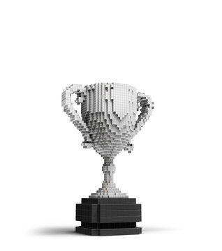 Voxel silver trophy cup