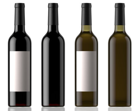 wine bottles isolated