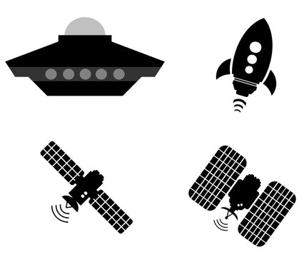 Engins spatiaux en 4 icônes