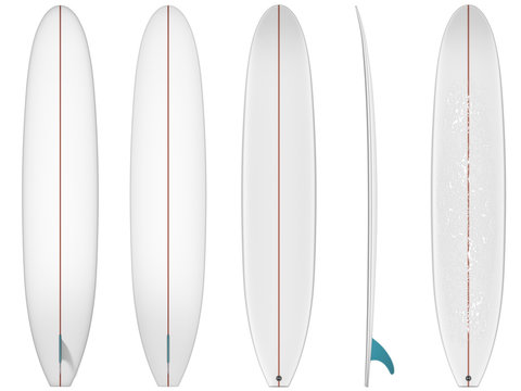 long surfboard isolated