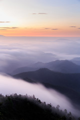 Obrazy  Mist over the mountains.landscape