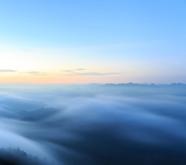 Fototapeta na wymiar Mist over the mountains.landscape