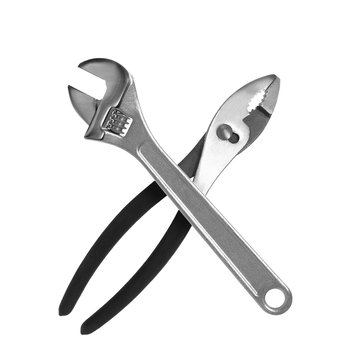 Crossed wrench and pliers
