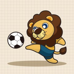 Animals play football cartoon theme elements