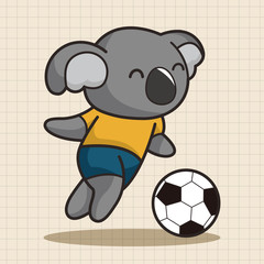 Animals play football cartoon theme elements