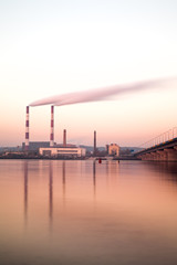 Obraz premium South bridge in the morning Kiev city. Ukraine.