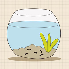 Pet goldfish bowl theme element vector,eps10