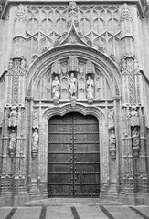 Plakat CORDOBA, SPAIN - MAY 26, 2015: The gothic portal of Royal hospital San Sebastian built to a design by Hernan Ruiz, el Viejo (1512 - 1516)
