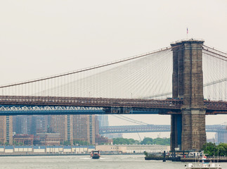 Fototapeta na wymiar Brooklyn and Manhattan bridges