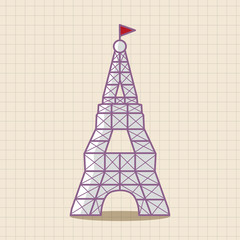 Eiffel Tower theme elements vector,eps
