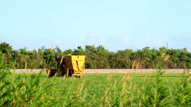 farming machinery working in a field