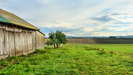 Wooden shack in the fields