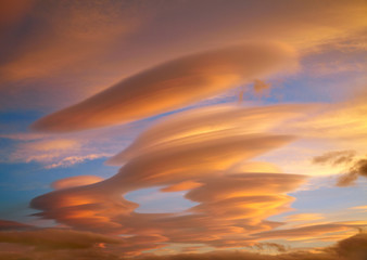 Sunset clouds background