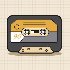 Audiotape theme elements vector,eps