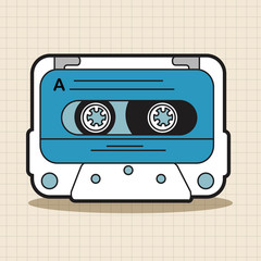 Audiotape theme elements vector,eps