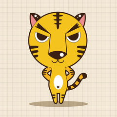 animal tiger cartoon theme elements