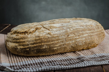 Home baked bread from sourdough rye