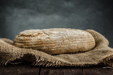 Home baked bread from sourdough rye