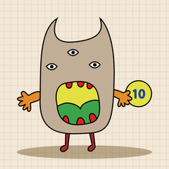 monster cartoon theme elements vector,eps