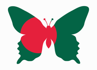 bangladesh flag butterfly