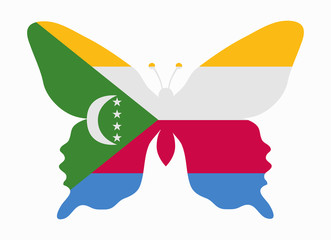 comoros flag butterfly