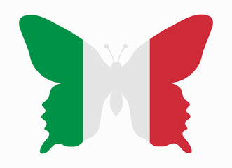 italy flag butterfly