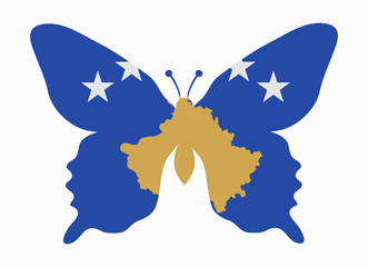 kosovo flag butterfly