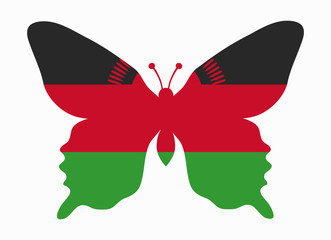 malawi flag butterfly
