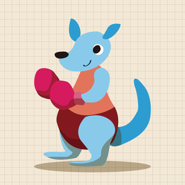 sport animal kangaroo cartoon elements vector