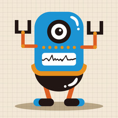 bizarre robot flat icon elements background,eps10