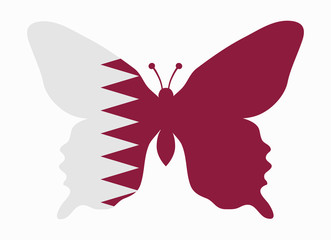 qatar flag butterfly