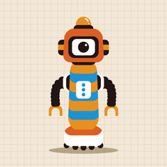 bizarre robot flat icon elements background,eps10