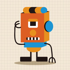 bizarre robot flat icon elements background,eps10