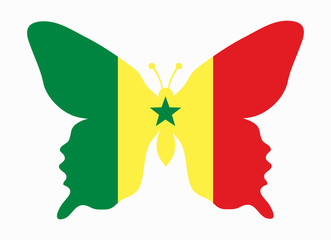 senegal flag butterfly