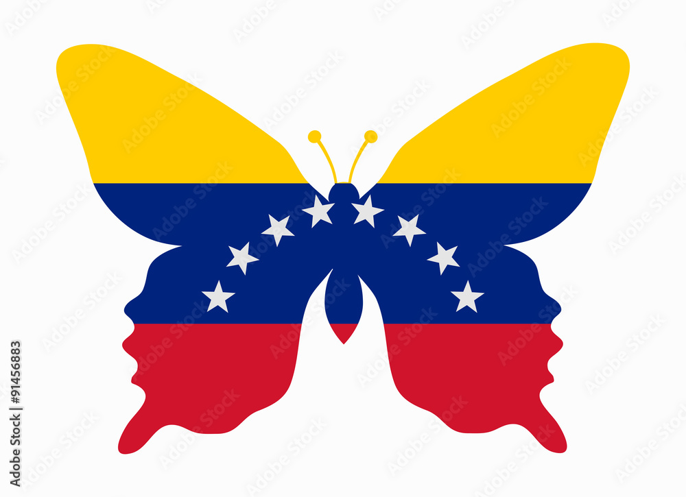 Wall mural venezuela flag butterfly