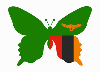 zambia flag butterfly