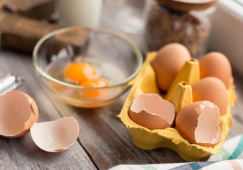 ingredients for the cake of cocoa