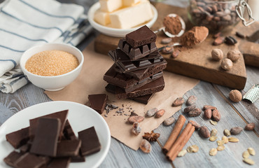 ingredients for the chocolate cake
