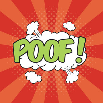 POOF! Wording Sound Effect for Comic Speech Bubble