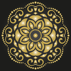 Floral  Abstract Golden Ornament