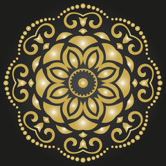 Floral  Abstract Golden Ornament