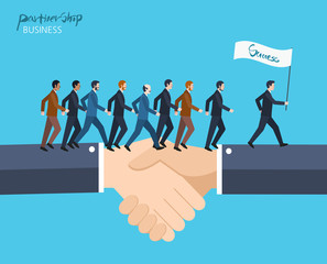 Minimal flat character of business partnership concept illustrations