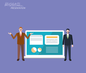 Minimal flat character of business presentation concept illustrations