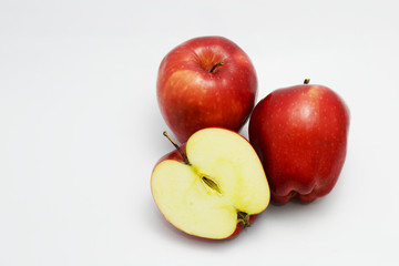 Naklejka na ściany i meble red apple on white ground