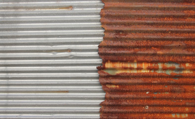 New and old rusty galvanized zinc. texture background