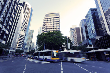 Brisbane city traffic - obrazy, fototapety, plakaty