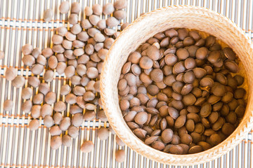 Sacha-Inchi peanut, brown seeds called sacha-Inchi