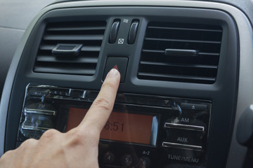 Obraz premium signal switch. Car interior detail.