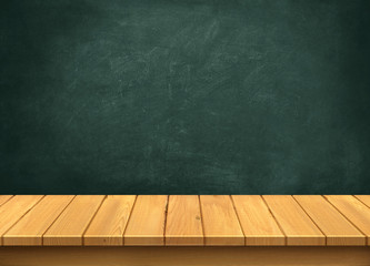 Wood table with blackboard
