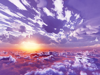 Fototapeta na wymiar beautiful view above clouds